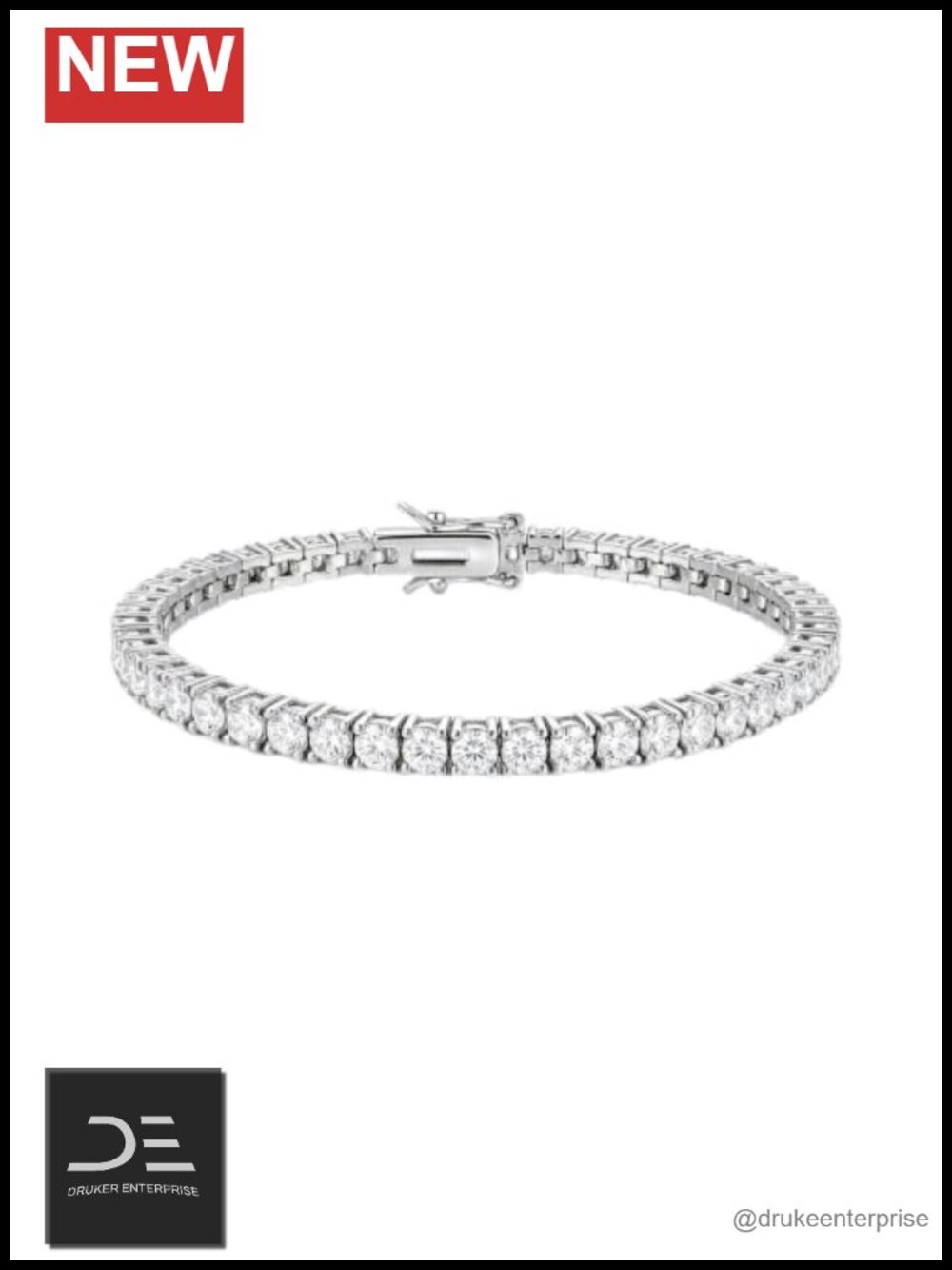 Moissanite Tennis Bracelet D Color VVS1 925 Sterling Silver 14K Gold Plated